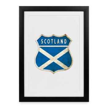 Scotland coat of arms flag design - Framed poster (27 × 37 cm) - black - Front