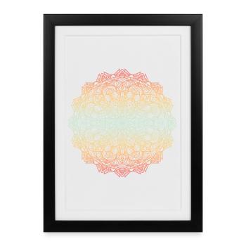 mandala - Affiche encadrée (27 × 37 cm) - noir - Devant