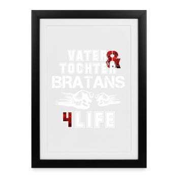 Vater und Tochter Bratans fürs Leben Geschenk - Gerahmtes Poster (27 × 37 cm) - Schwarz - Vorne