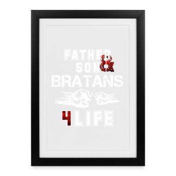 Le don de vie du père et du fils Bratan - Affiche encadrée (27 × 37 cm) - noir - Devant