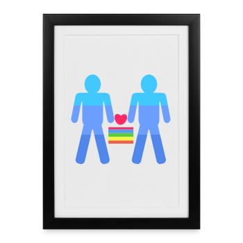 Partenariat homosexuel Heart Lgbt - Affiche encadrée (27 × 37 cm) - noir - Devant