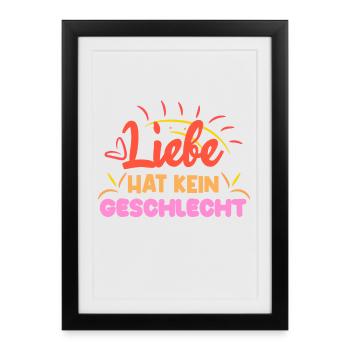Gleichgeschlechtliche Ehe Liebe Lgbt Statement - Gerahmtes Poster (27 × 37 cm) - Schwarz - Vorne