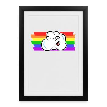 Arc-en-ciel Droits des homosexuels LGBT transgenres - Affiche encadrée (27 × 37 cm) - noir - Devant