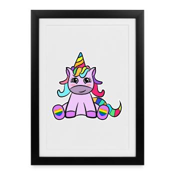 Unicorn Lgbt Rights of Homosexual Sexuality - Framed poster (27 × 37 cm) - black - Front