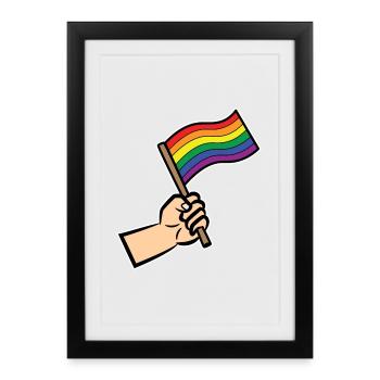 Rainbow Flag Human Rights Lgbt Sexuality - Framed poster (27 × 37 cm) - black - Front