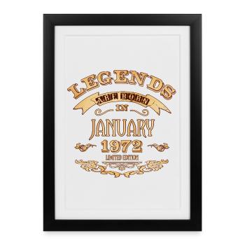 Legends are born in January 1972 - Framed poster (27 × 37 cm) - black - Front