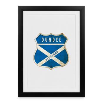 Dundee Scotland coat of arms flag design - Framed poster (27 × 37 cm) - black - Front