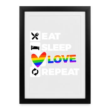 Heart Love Equality LGBT Transgenre - Affiche encadrée (27 × 37 cm) - noir - Devant