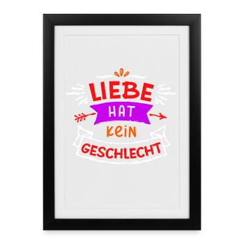 Lgbt Liebe Beziehung Statement Bisexuell Homo - Gerahmtes Poster (27 × 37 cm) - Schwarz - Vorne