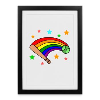 Lgbt Parade Rainbow Flag Sexuality Bisexual - Framed poster (27 × 37 cm) - black - Front