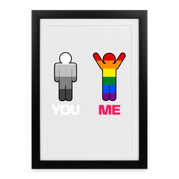 LGBT Bisexual Relationship Same-sex marriage - Framed poster (27 × 37 cm) - black - Front