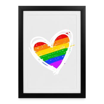 Lgbt Love Heart Equality Rainbow - Framed poster (27 × 37 cm) - black - Front