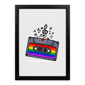 Cool Lgbt Égalité Droits des Gays - Affiche encadrée (27 × 37 cm) - noir - Devant