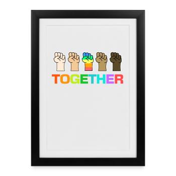 Slogan transgenre Droits LGBT des homosexuels - Affiche encadrée (27 × 37 cm) - noir - Devant