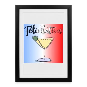 Aperitif - Congratulations - France Cocktail - Framed poster (27 × 37 cm) - black - Front