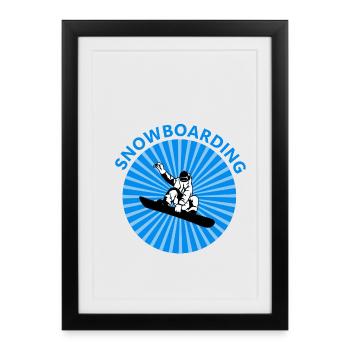 Snowboarding - Affiche encadrée (27 × 37 cm) - noir - Devant