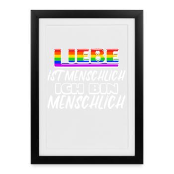 Beziehung Sexualität Lgbt Statement Liebe Homo - Gerahmtes Poster (27 × 37 cm) - Schwarz - Vorne