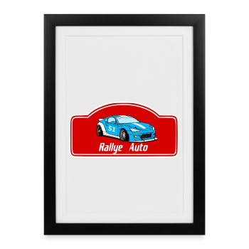 Rallye auto - Affiche encadrée (27 × 37 cm) - noir - Devant