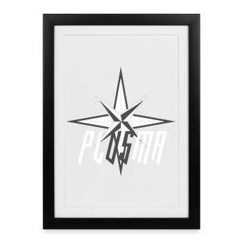 Star Compass Emblem - Framed poster (27 × 37 cm) - black - Front