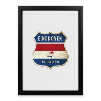 Eindhoven Netherlands coat of arms design - Framed poster (27 × 37 cm) - black - Front