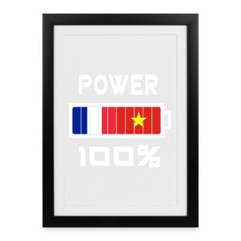 Power 100% Vietnam and France - Framed poster (27 × 37 cm) - black - Front