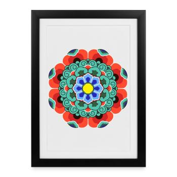 Dancheong 단청 - single - Affiche encadrée (27 × 37 cm) - noir - Devant