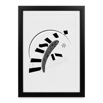 Hairdresser Razor Salon black white - Framed poster (27 × 37 cm) - black - Front