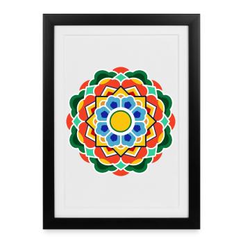 Dancheong 단청 - single (Ver.7) - Affiche encadrée (27 × 37 cm) - noir - Devant