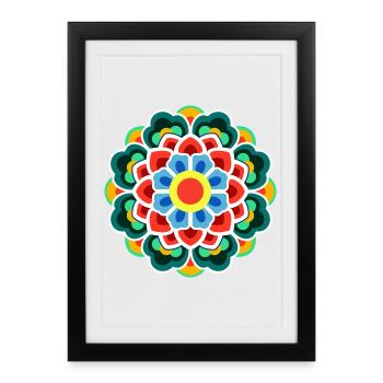 Dancheong 단청 - single (Ver.9) - Affiche encadrée (27 × 37 cm) - noir - Devant