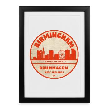 Horizon de Birmingham - Affiche encadrée (27 × 37 cm) - noir - Devant