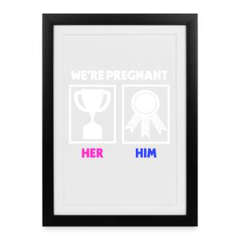 Déclaration de grossesse du parent Enceinte - Affiche encadrée (27 × 37 cm) - noir - Devant