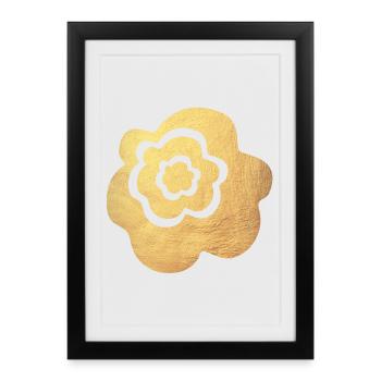 Yoga Méditation Namaste Fleur Fleur d’Or Yogi om - Affiche encadrée (27 × 37 cm) - noir - Devant