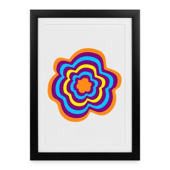 Rings Stripes Flower Yoga Meditation om - Framed poster (27 × 37 cm) - black - Front