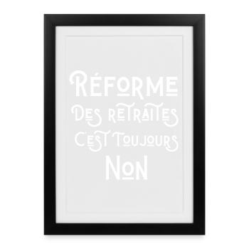 retraite, je suis retraité, je suis retraitée - Affiche encadrée (27 × 37 cm) - noir - Devant