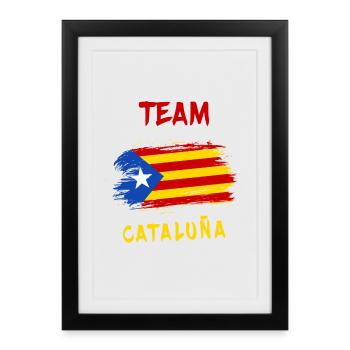 Design du drapeau de l'équipe de Catalogne - Affiche encadrée (27 × 37 cm) - noir - Devant