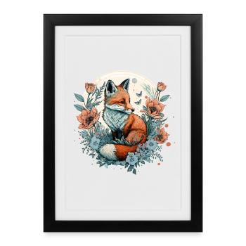 Renard - Affiche encadrée (27 × 37 cm) - noir - Devant