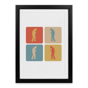 Saxophone design - Framed poster (27 × 37 cm) - black - Front