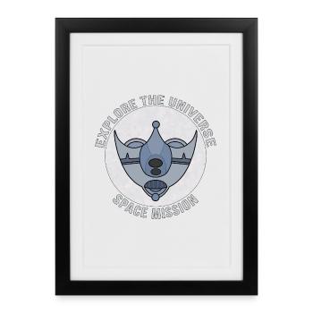 Mission spatiale Explorer l’univers - Affiche encadrée (27 × 37 cm) - noir - Devant
