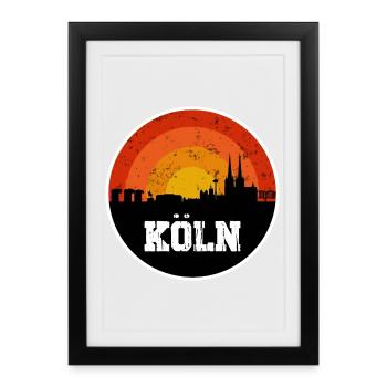 Cologne Skyline - Framed poster (27 × 37 cm) - black - Front
