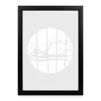 Float Drawing - Framed poster (27 × 37 cm) - black - Front