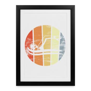 Natation vintage - Affiche encadrée (27 × 37 cm) - noir - Devant