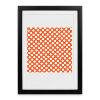 Modèle de texture d’arrière-plan Dots Personnaliser - Affiche encadrée (27 × 37 cm) - noir - Devant