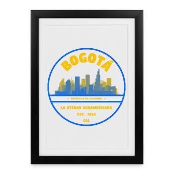 Emblème de la Skyline de Bogotá - Affiche encadrée (27 × 37 cm) - noir - Devant