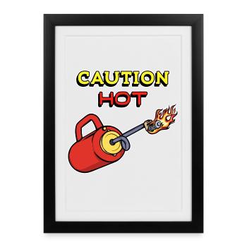 Incendie Pompiers Déclaration de protection contre l’incendie Incendie - Affiche encadrée (27 × 37 cm) - noir - Devant