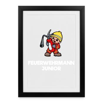 Feuerlöscher Statement Feuerwehrhelm Feuerwehr - Gerahmtes Poster (27 × 37 cm) - Schwarz - Vorne