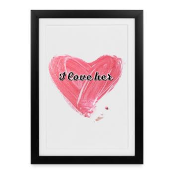 Je l’aime | L’amour | Saint-Valentin - Affiche encadrée (27 × 37 cm) - noir - Devant