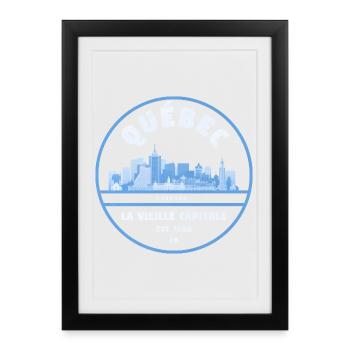 Quebec La Vieille Capitale Skyline - Framed poster (27 × 37 cm) - black - Front