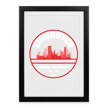 Eindhoven North Brabant Skyline - Framed poster (27 × 37 cm) - black - Front