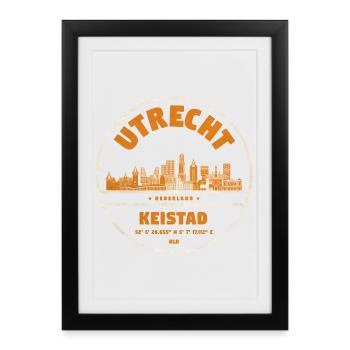 Utrecht Keistad Skyline Roundel - Framed poster (27 × 37 cm) - black - Front