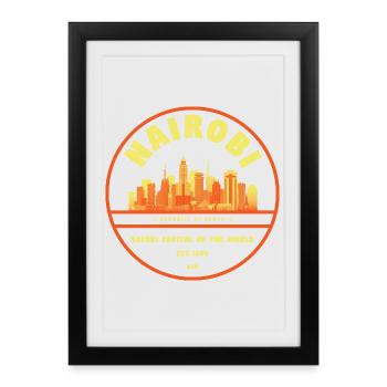 Emblème de la Skyline de Nairobi - Affiche encadrée (27 × 37 cm) - noir - Devant